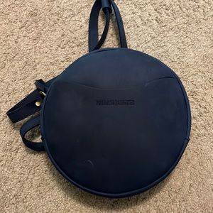 Portland leather circle crossbody